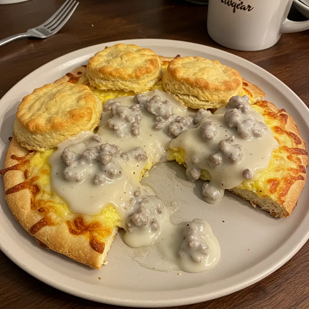 BEST RECIPE for Biscuits & Sausage Gravy Breakfast Pizza